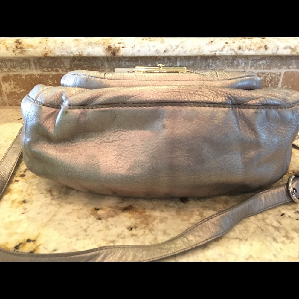 Coach Metallic Silver Leather Patterned Purse - image 8